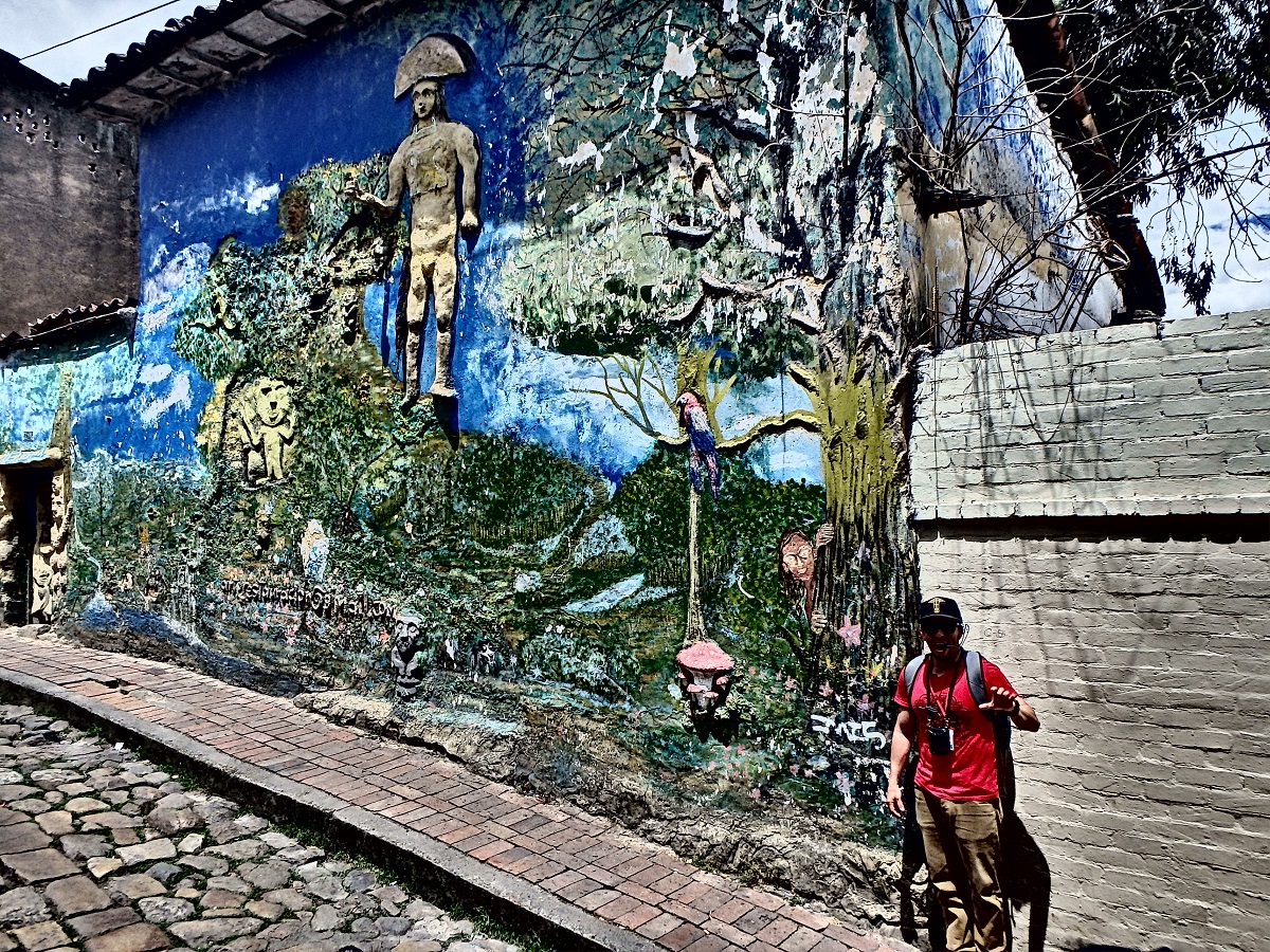 A 3D mural down an alley in Bogota