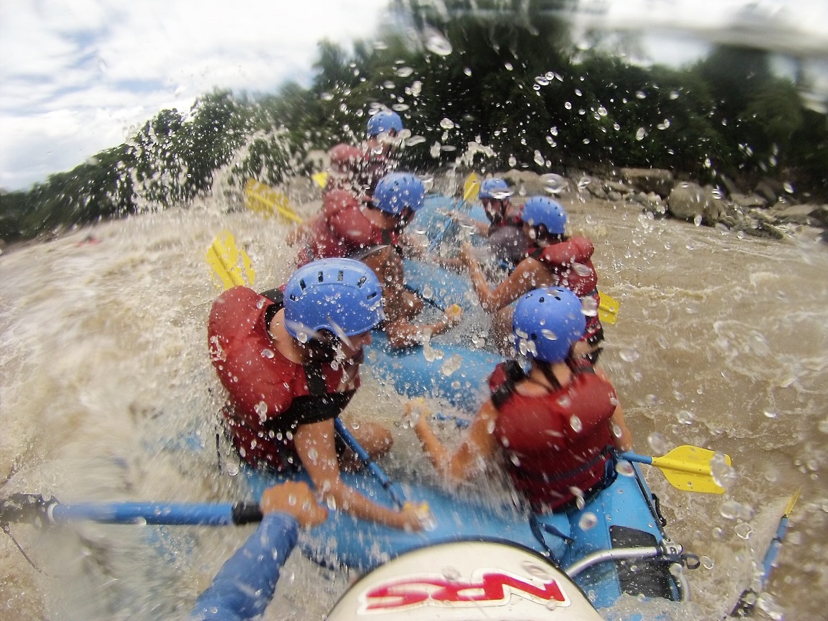 A good action shot of us hitting the rapids