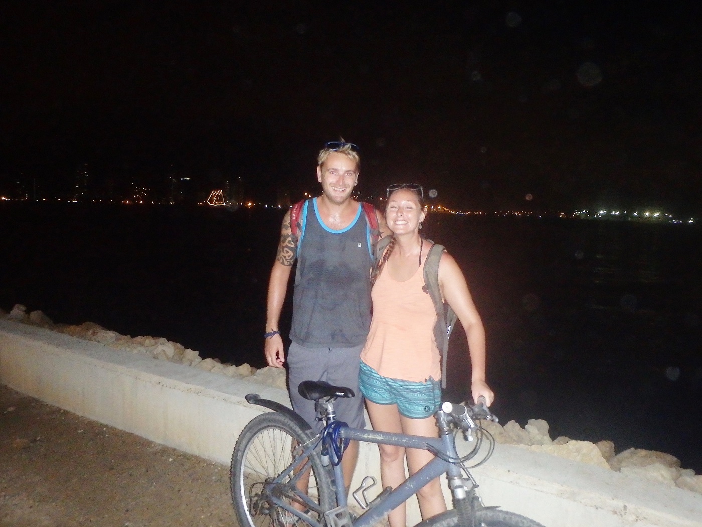 Sweaty cycling along the Bocagrande waterfront