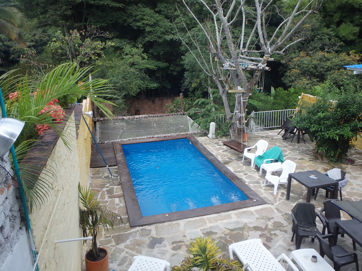 The pool at Nirvana Hostel, San Gil