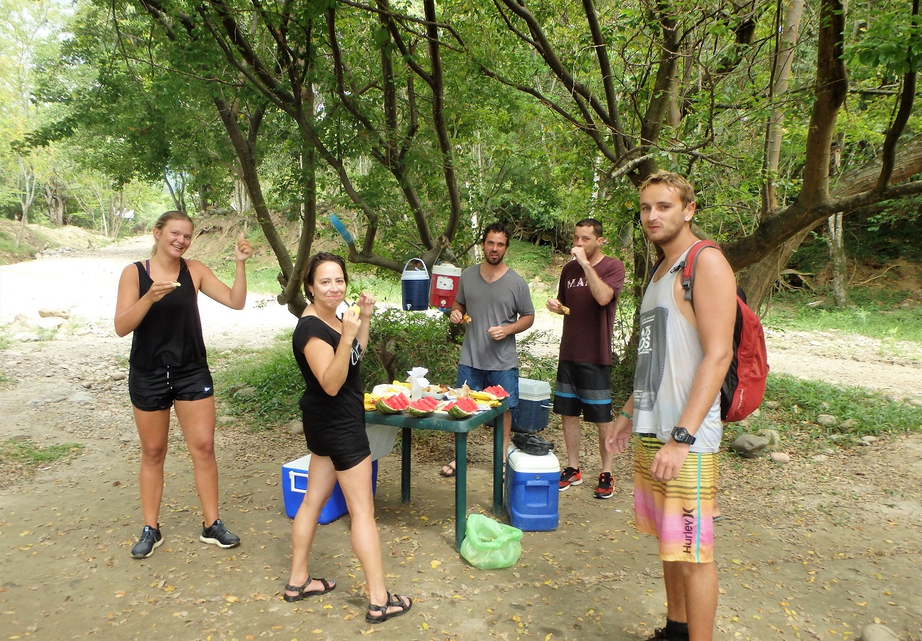 Our group enjoying a much needed beer