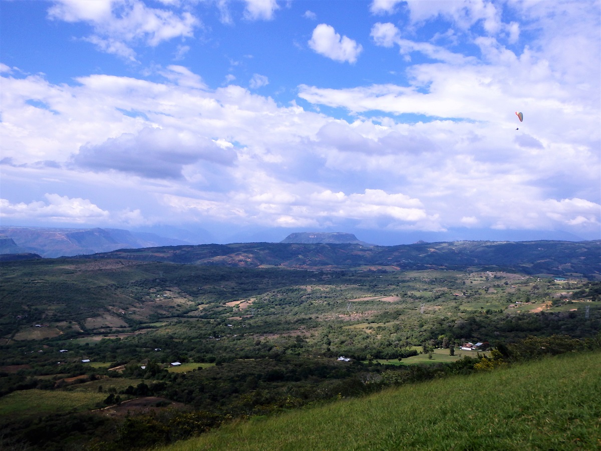 Rhys soaring above the hills 