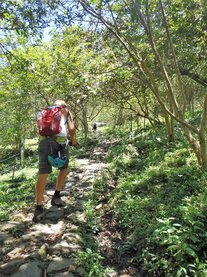 Beginning the hike up to the waterfall