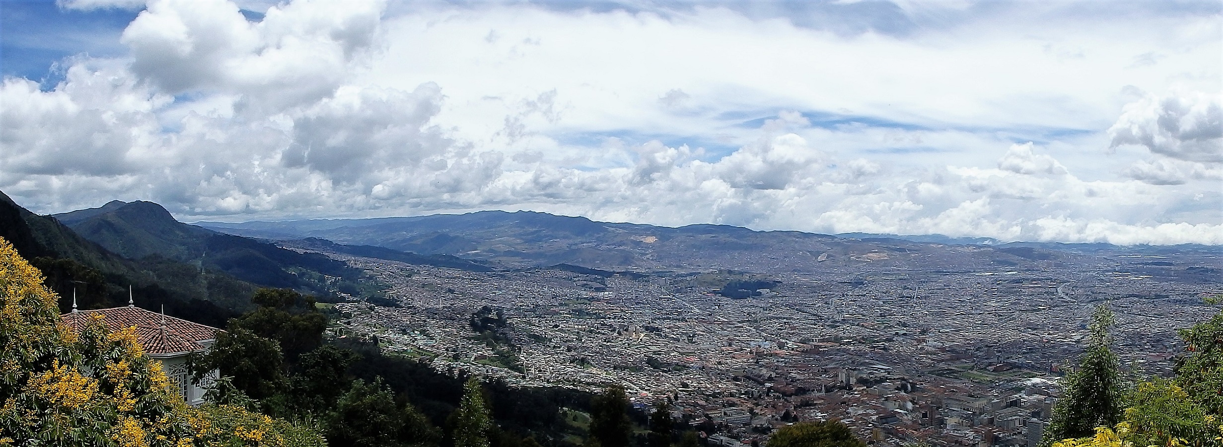 Panoramic views over Bogota from Monserrat