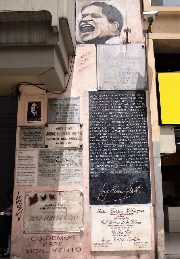 A memorial in downtown Bogota for Jorge Eliécer Gaitán