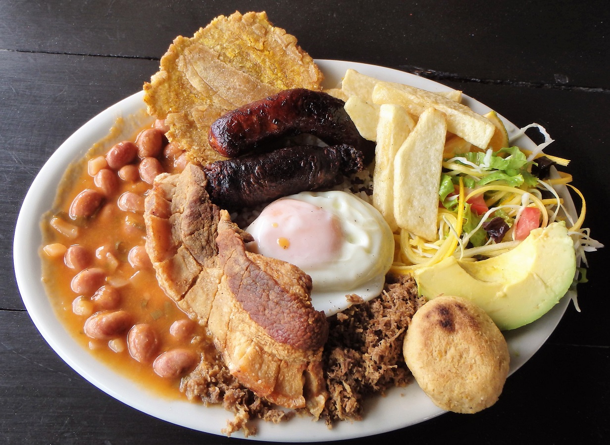 A hearty Bandeja Paisa plate