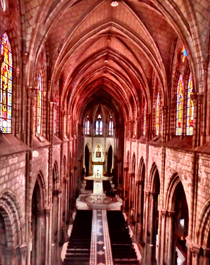 A second floor viewing platform within the church while on route to the top