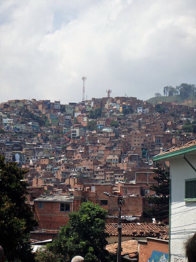 A view of Comuna 13 from a distant