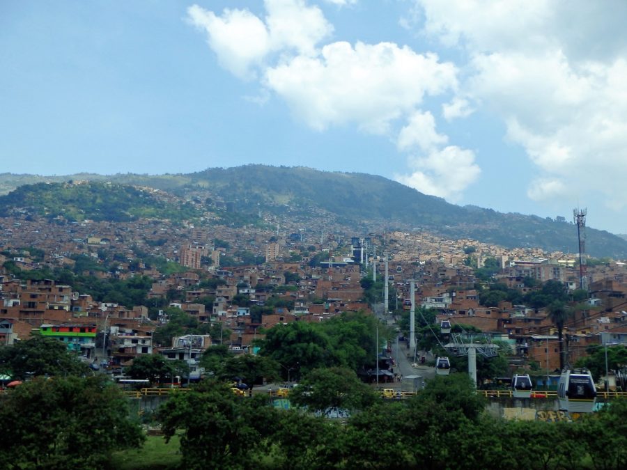 The metro cable up and over the mountain  offers the best views over Medellin