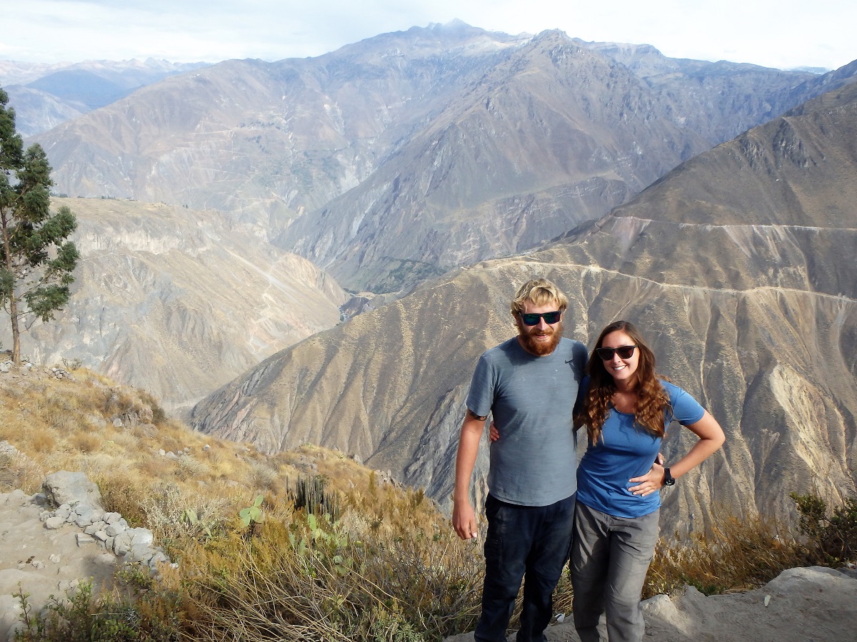 Rhys and I smiling once again as we summited the top of the canyon