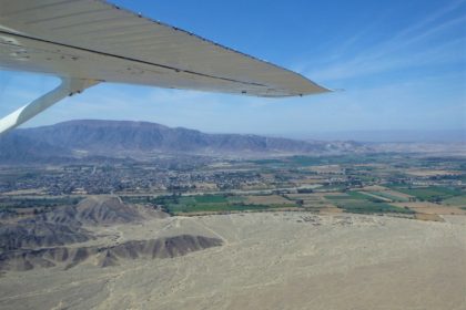 A shot out the plane over the desert