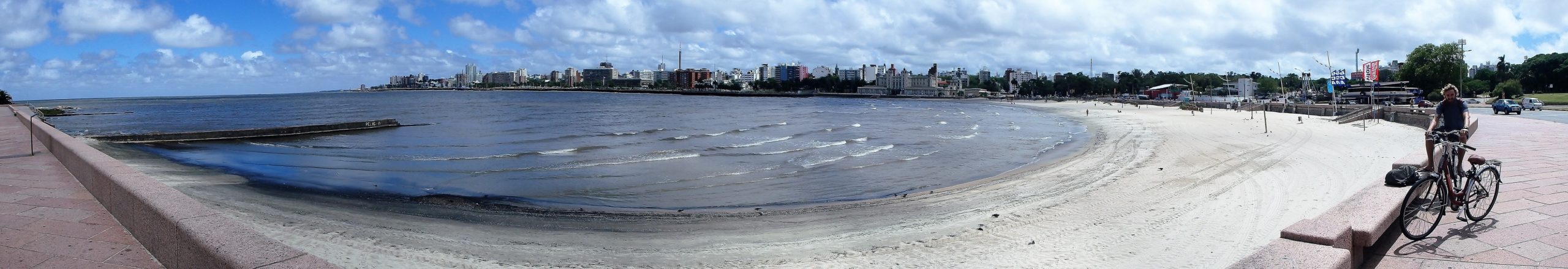 A pano showing the beach and malecon