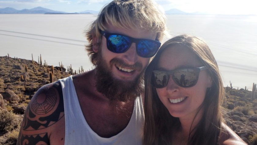 Rhys and I at the Bolivian Salt Flats