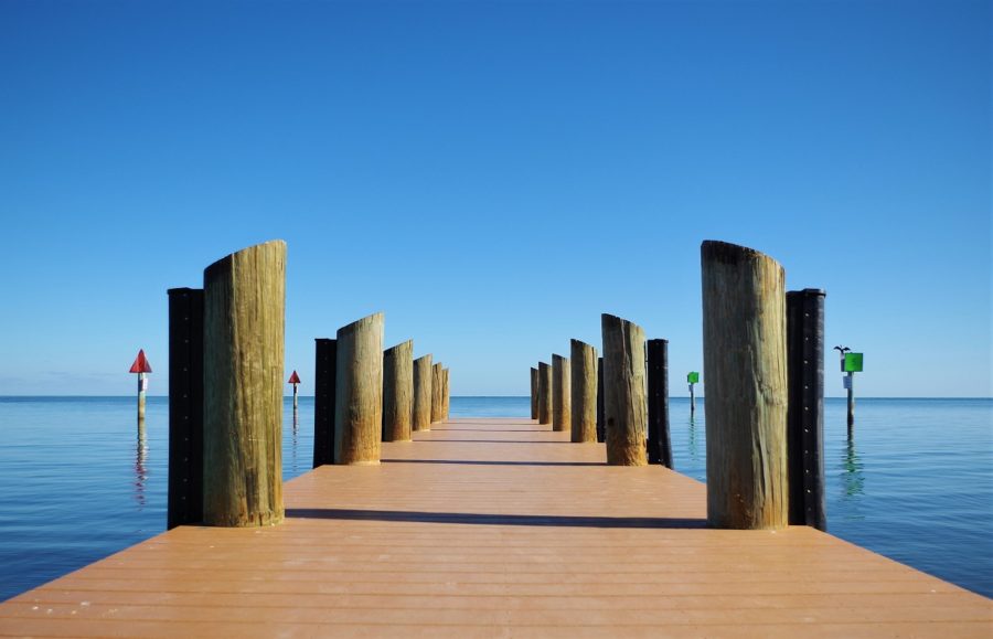 A dock leading off the Keys