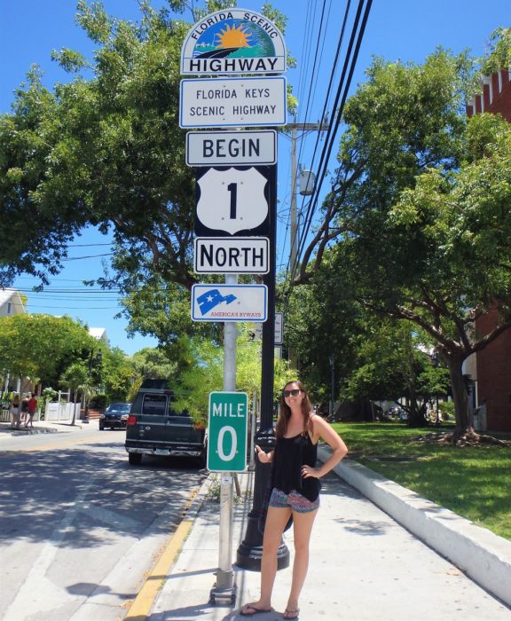 Me standing next to mile marker zero